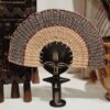 Akuaba doll hand-shelve fan Premium artisan décor accessory for stylish homes, Airbnbs, and boutique hotels