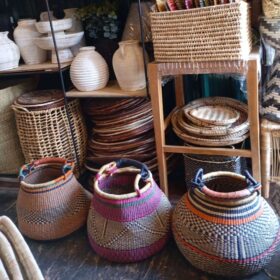 bolga-pot-baskets Artisan-crafted decorative accessory designed for functional and aesthetic appeal