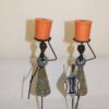 beaded African candle holders Statement African décor accent ideal for restaurants, lodges, and resort interiors