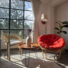 Lamp Vase Table Chairs Set Modern rustic décor element suitable for Airbnb, hotel, and home styling