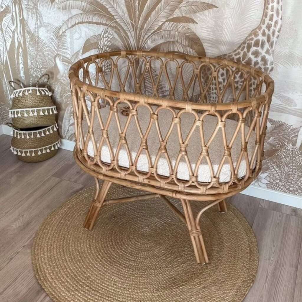 Rattan cradle Elegant boho-inspired interior styling piece crafted for contemporary décor setups