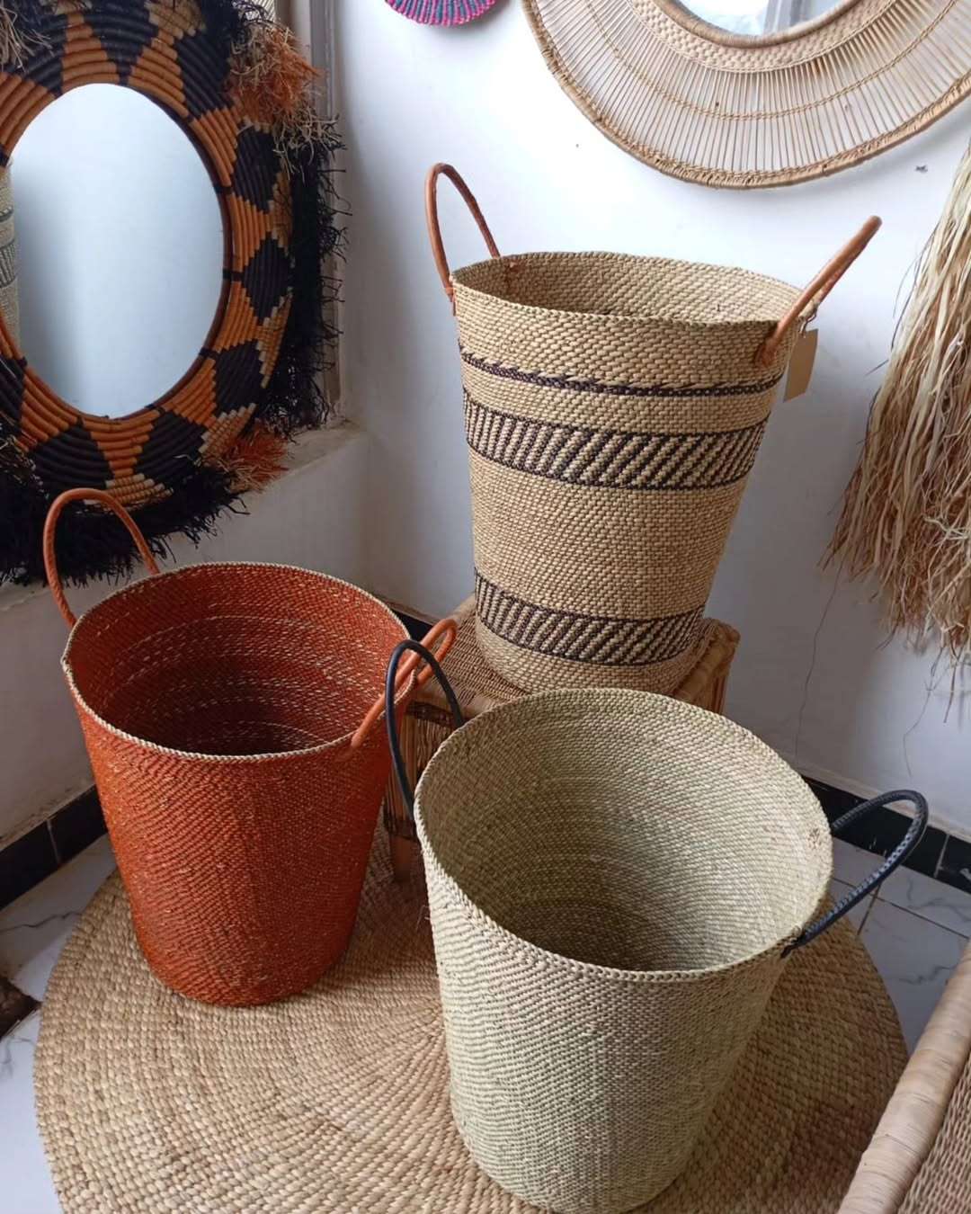 iringa baskets Unique bohemian décor addition for curated living spaces and hospitality interiors