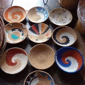 Rwandese storage-decorative bowls Handcrafted African bohemian home décor piece designed to elevate modern interiors