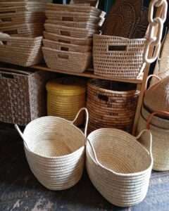 picnic baskets Artisan-crafted decorative accessory designed for functional and aesthetic appeal