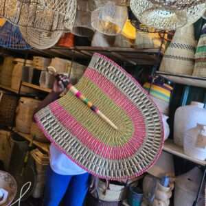 Giant bolga wall fan Artisan-crafted decorative accessory designed for functional and aesthetic appeal