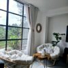 papasan chair set table Unique bohemian décor addition for curated living spaces and hospitality interiors