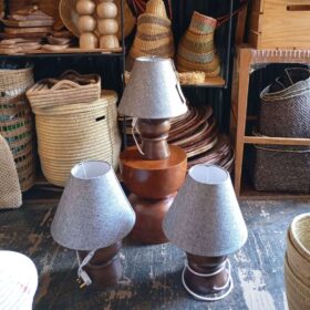 Dark Brown Wooden Table Lamps