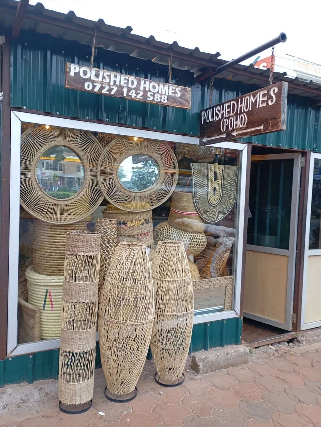 Statement African décor accent ideal for restaurants, lodges, and resort interiors Cane standing floor lamps